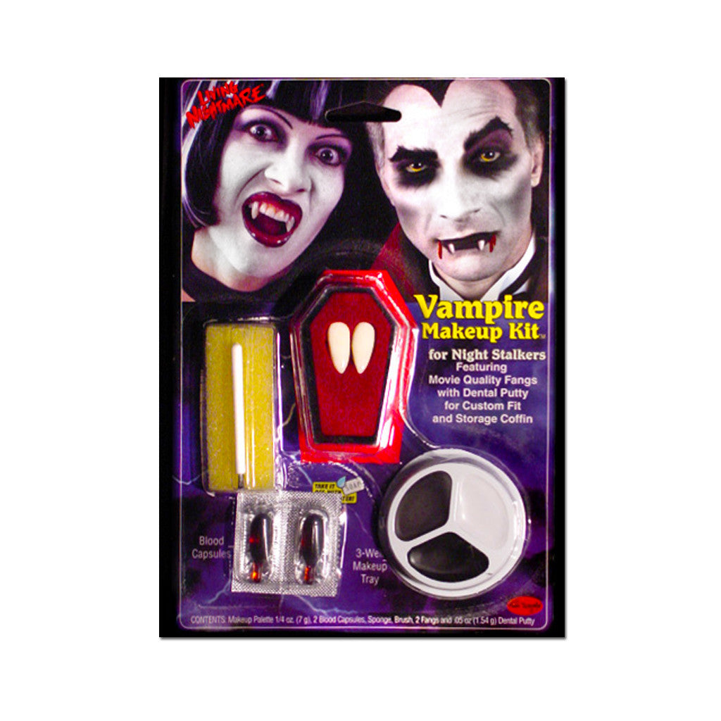 Nightshades Dark Vampyre Halloween Fangs Goth Makeup Kit - New in