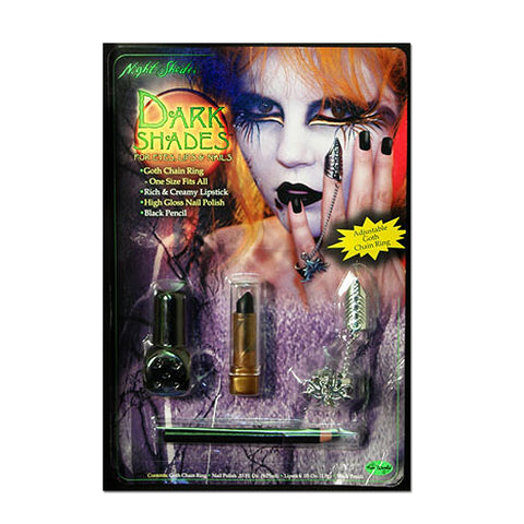 Goth Dark Shades for Eyes, Lips, & Nails Halloween Makeup